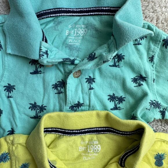 Tropical Polos Shorts Set vacation baby boys 6-9 Months bundle of 3 - Picture 4 of 11
